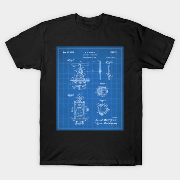 Surveying Patent - Surveyor Construction Builder Art - Blueprint T-Shirt by patentpress